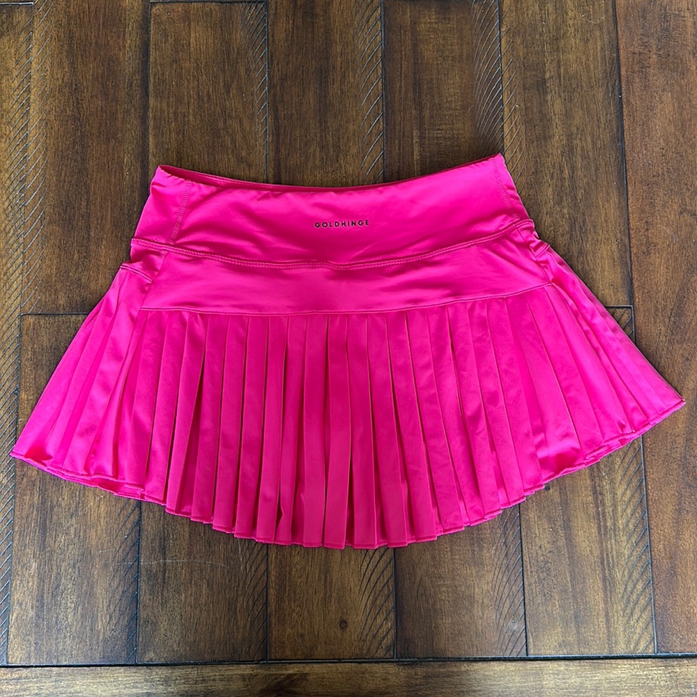 Gold Hinge Pleated Tennis Skirt